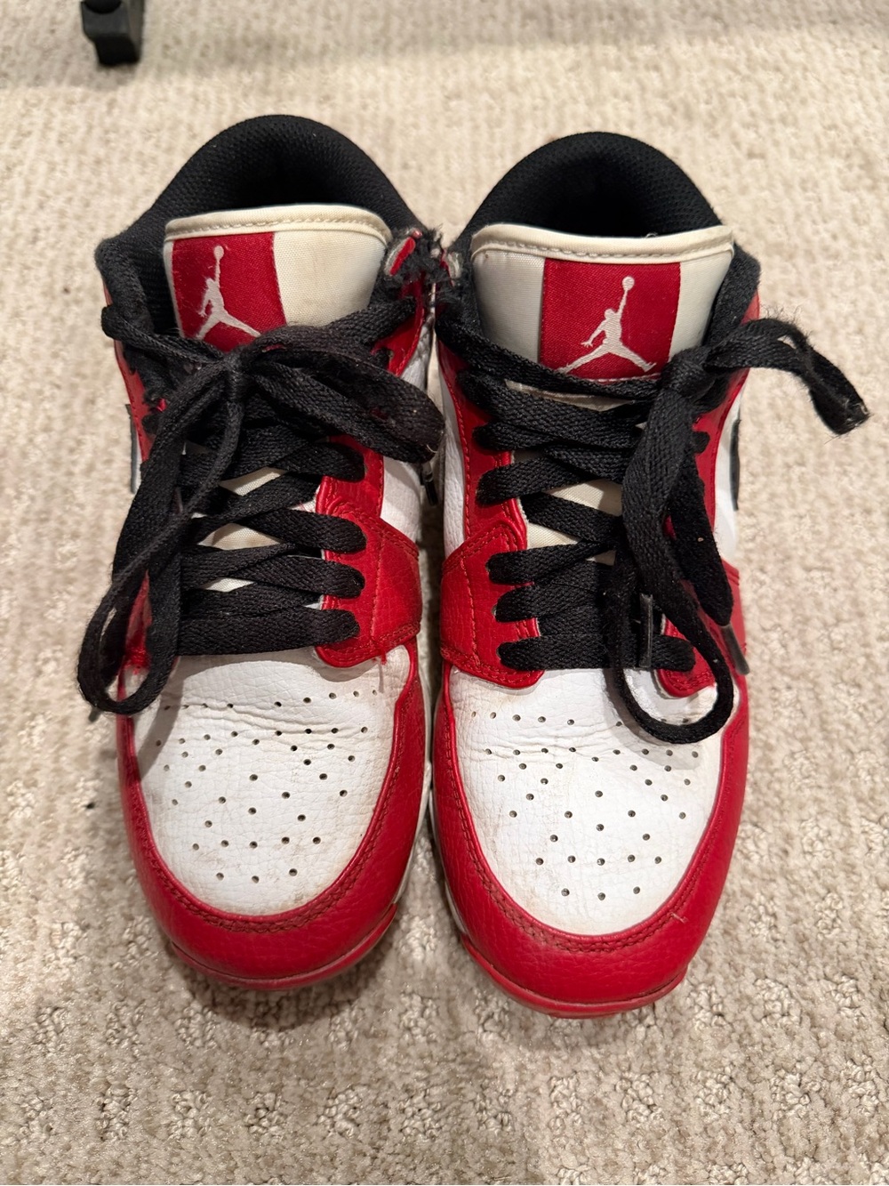 Nike Jordan Kids' Red/White Low-Top Sneakers size YOUTH 3.5